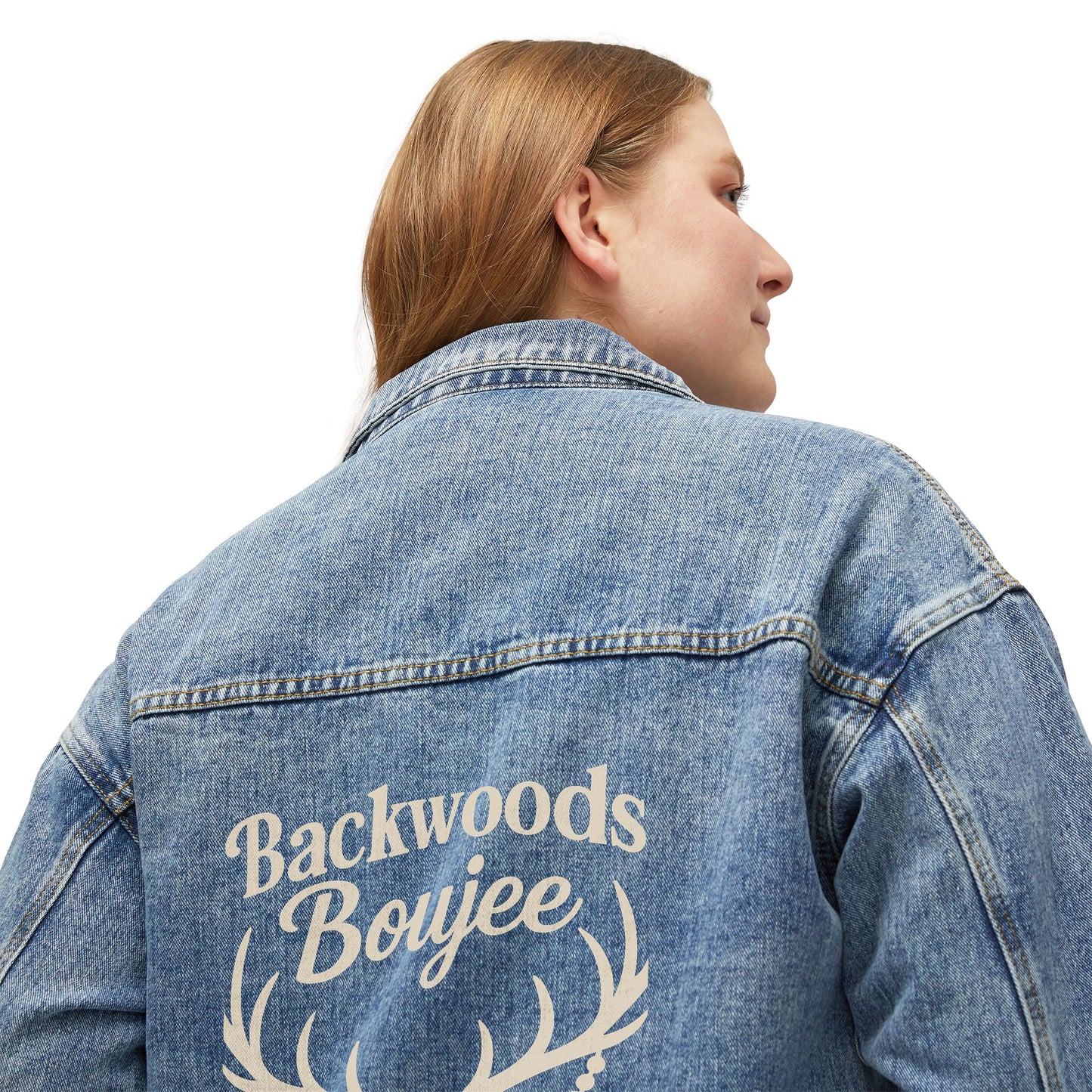 Backwoods Boujee Women's Denim Jacket, Boho Chic Jean Jacket, Casual Fall Layering, Unique Gift for Her, Trendy Fashion Piece