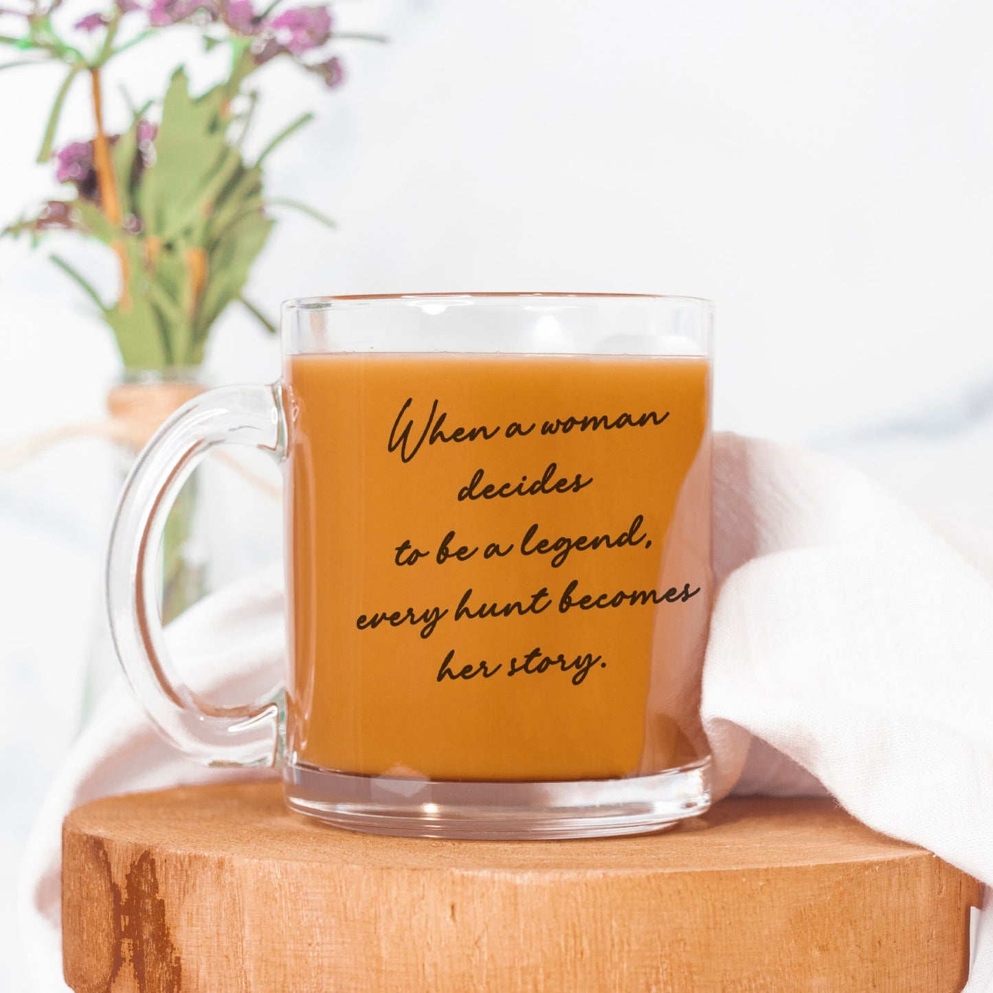 Every Hunt Becomes Her Story Mug Glass