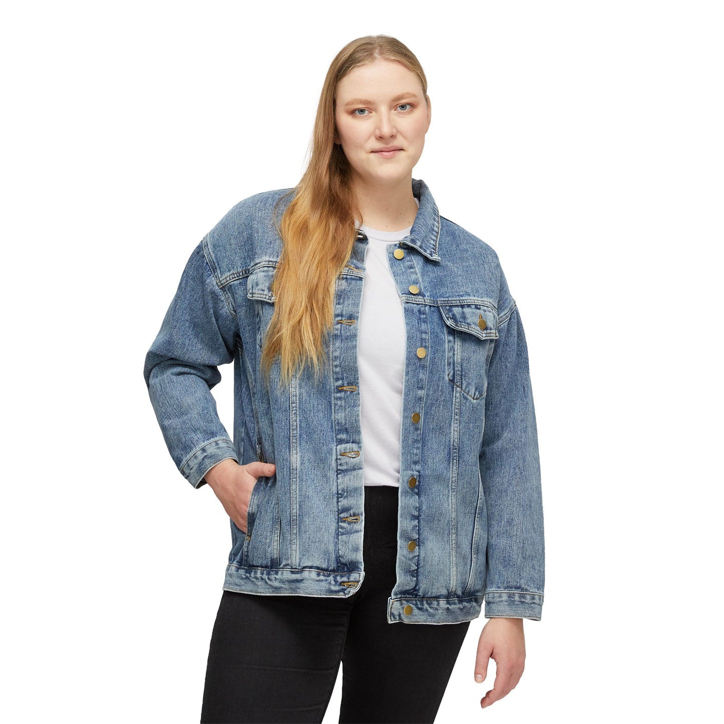 Backwoods Boujee Women's Denim Jacket, Boho Chic Jean Jacket, Casual Fall Layering, Unique Gift for Her, Trendy Fashion Piece