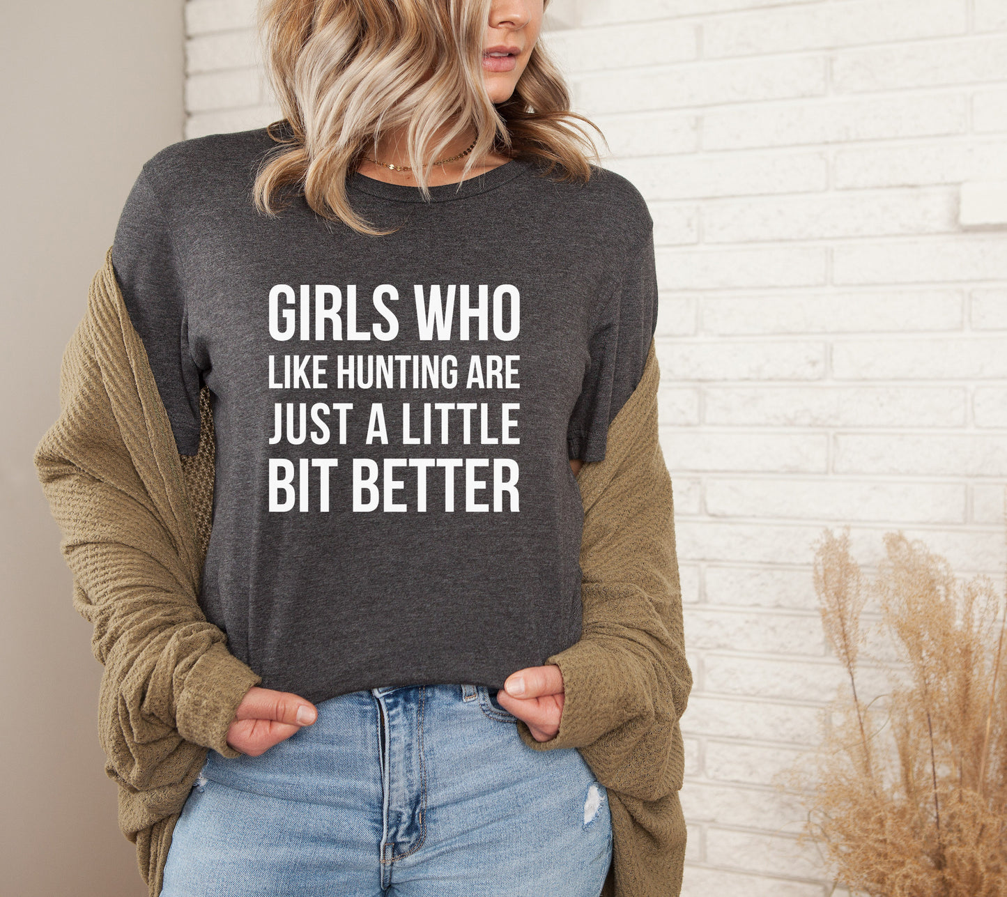 Girls Who Like Hunting Premium Tri-blend T-Shirt