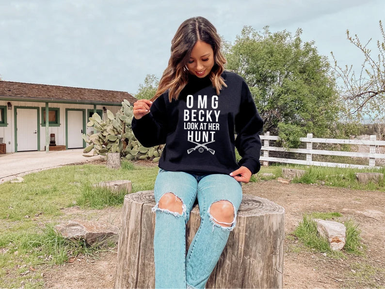 OMG Becky Crewneck Pullover Sweatshirt