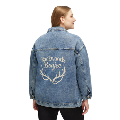 Backwoods Boujee Women's Denim Jacket, Boho Chic Jean Jacket, Casual Fall Layering, Unique Gift for Her, Trendy Fashion Piece