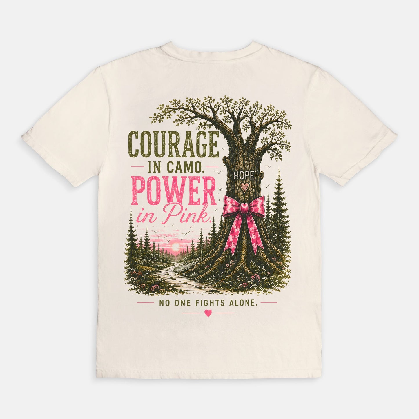 Courage in Camo. Power in Pink. Breast Cancer Awareness Tee