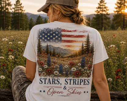 Stars, Stripes & Open Skies Short Sleeve Tee