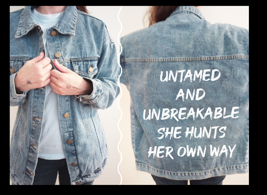 Women's Boyfriend "Hunt Her Own Way" Denim Jacket