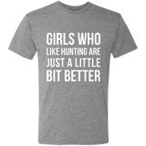 Girls Who Like Hunting Premium Tri-blend T-Shirt